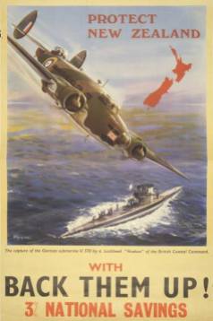 An 'overprint' multi-use wartime propaganda Hudson poster.